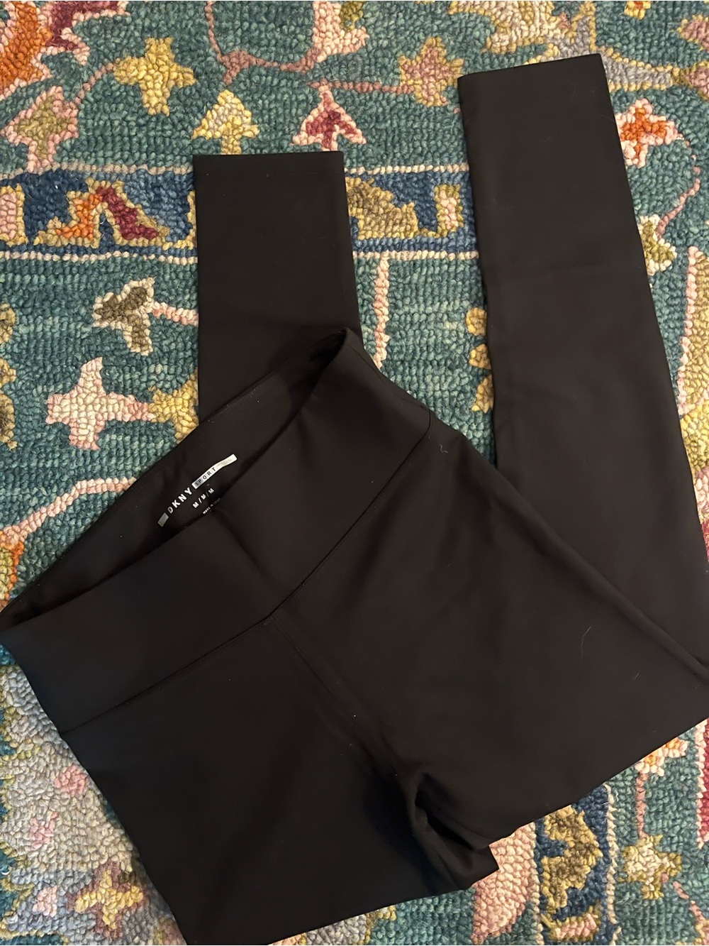 DKNY Black High-Waist Leggings, size M